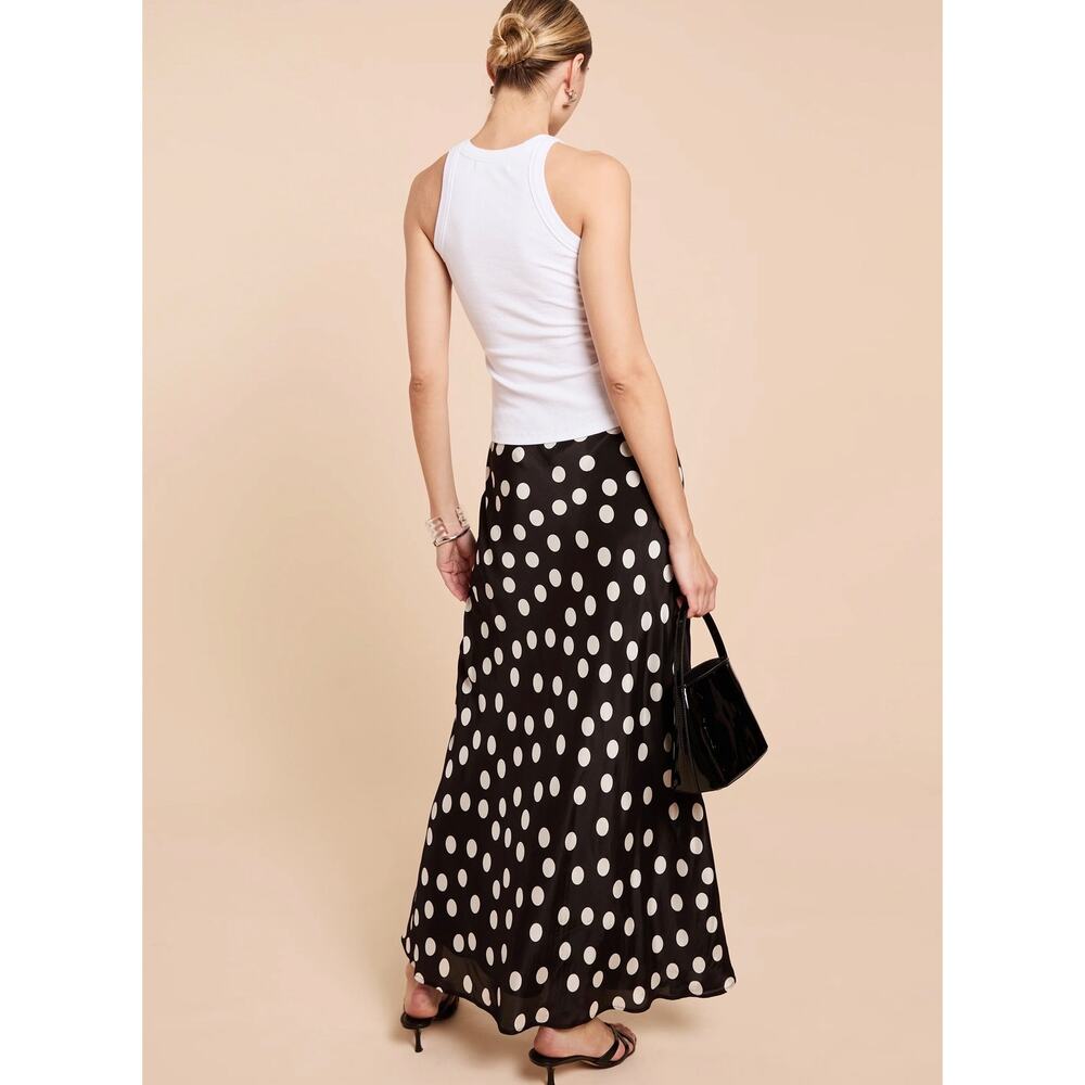$172 New Kourt black white polka dot Astoria skirt sz M - Picture 4 of 10